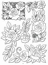 Leather Patterns Flower Coloring Pattern Tooling Carving Rose Embroidery Drawings Flowers Floral Tattoo Pages sketch template
