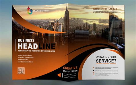 modern corporate bi fold brochure design template psd graphicsfamily