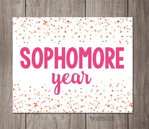 sophomore year confetti pink   school  day  etsy