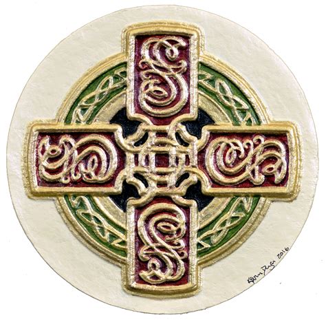 celtic sun cross cast paper irish art scottish celtic knot work high cross irish