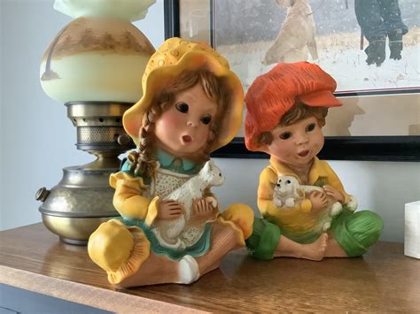 vintage alice and andy statues 1974 universal statuary corp etsy