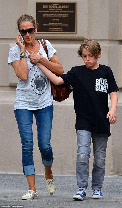 sarah jessica parker holds tightly to son james 12 as