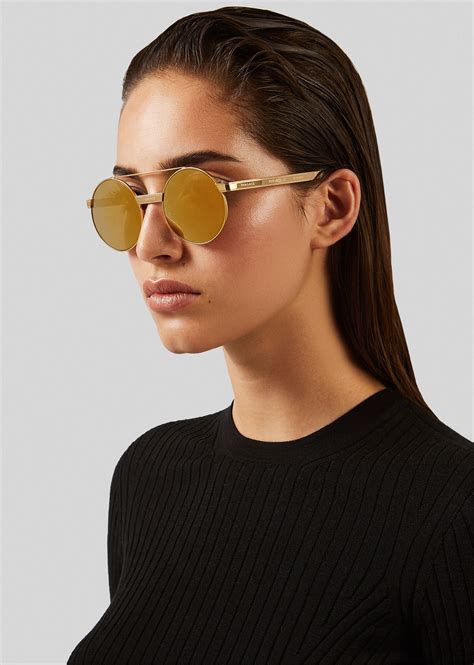versace mirrored logomania round sunglasses for women uk online store