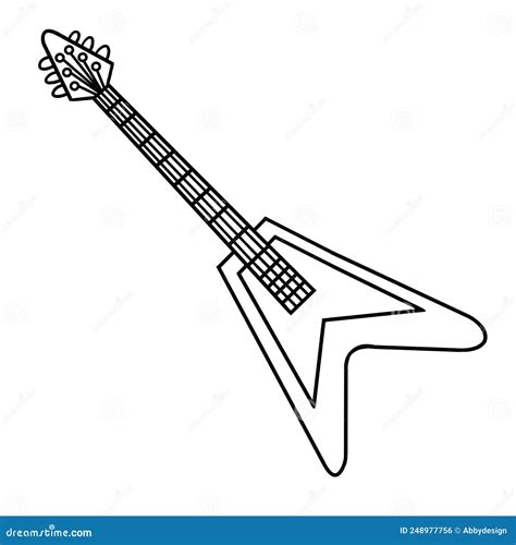 guitar isolated coloring page  kids stock vector illustration