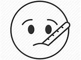 Sick Icon Thermometer Face Unwell Feeling Clipart Well Clip People Smiley Transparent Coloring Template Pages Webstockreview Wounded Medicine Smileys Hospital sketch template