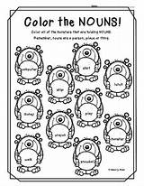 Worksheet Grade Nouns Noun Coloring Color Worksheets Kindergarten Adjectives Activities First Sheets Teacherspayteachers sketch template