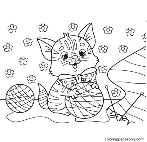 yarn coloring pages