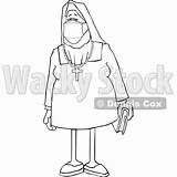 Nun Djart Mask Wearing Cartoon Face Wackystock sketch template