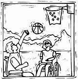 Coloring Basketball Wheelchair sketch template