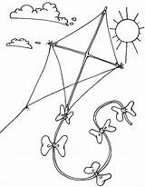 Mewarnai Layang Kite Kites Sky Tk Getdrawings Paud Bisa Coloring4free Berbagai Drawings Aneka Temukan sketch template