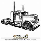 Peterbilt Trucks Dxf Eps Rig Cricut sketch template