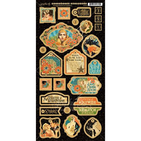 graphic 45 vintage hollywood collection decorative chipboard