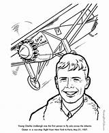 Coloring Lindbergh Charles Pages History American Kids Louis St Spirit Amelia Sheets Earhart Printables Drawing Printable Print Color Activities Usa sketch template