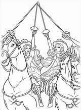 Barbie Coloring Pages Three Musketeer sketch template