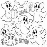 Halloween Coloring Ghosts Pages Surfnetkids Sheets Kids sketch template