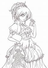 Anime Coloring Coloriage Pages Manga Flower Fille Chibi Cute Deviantart Dessin Girls Color Fare Colouring Books Drawing Colorier Sheets Adult sketch template
