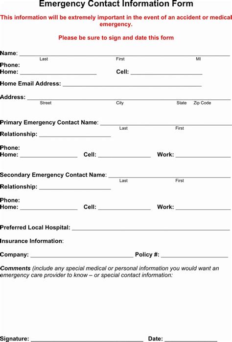 employee contact form template sampletemplates