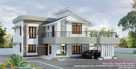 spacious contemporary style home kerala home design  floor plans