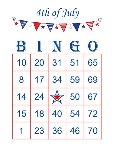 fourth  july fourth  july bingo cards  cards   etsy