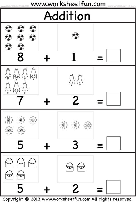 kindergarten addition kindergarten addition worksheets kindergarten
