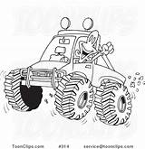 Truck Mud Cartoon Coloring Pages 4wheeling Guy Through His Leishman Ron Excited Line Template Trucks sketch template