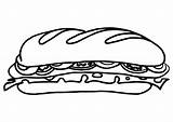 Sandwich Coloring Pages Getcolorings Color Printable Sub sketch template