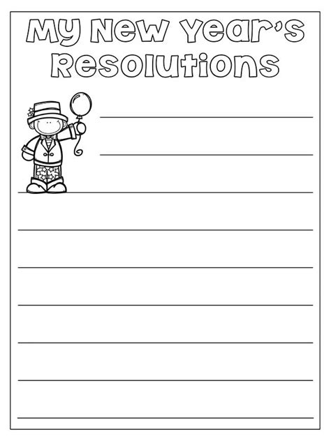 years resolution worksheet printable   ideas  kids