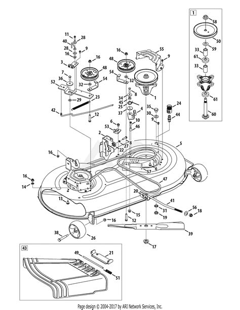 troy bilt wxks bronco  parts diagram  mower deck