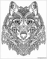 Wolf Cute Mandala Adult Pages Coloring Color Online Adults Coloringpagesonly sketch template