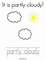 Cloudy Partly Coloring Weather Twistynoodle Noodle Kindergarten Favorites Login Add sketch template