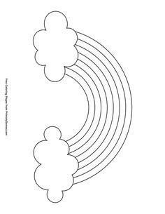 rainbow  clouds coloring page  printable  coloring