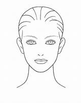 Face Makeup Blank Template Chart Coloring Pages sketch template