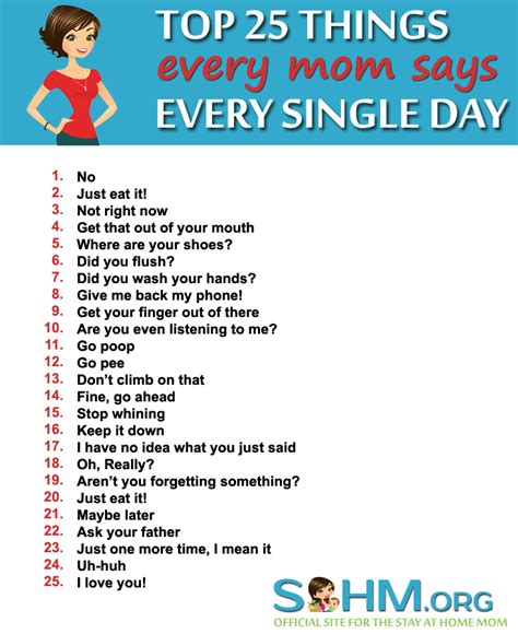 top 25 things every mom says every day