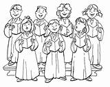 Choir Clipart Coloring Pages Christmas Church Singing Clip Printable Childrens Carolers Carol Cliparts Children Kids Clipartix Country Music Choirs School sketch template