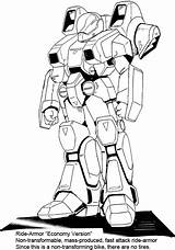Coloring Pages Mech X4 Printable Mospeada Robotech Illustrations Template Gearsonline Cyclone sketch template