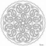 Mandala Coloring Mandalas Paisley Pages Printable Color Adult Lot There Just Click sketch template