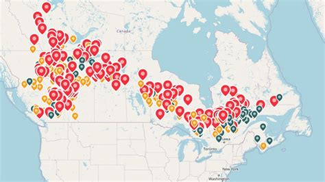 canadian wildfires  map