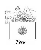 Flag Peruvian sketch template