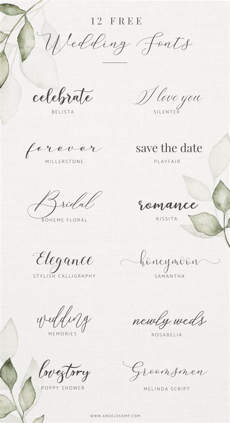 wedding fonts angele kamp
