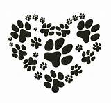 Dog Paw Paws Puppy Silhouette Clipart Tattoo Footprints Print Cricut Par Pawprint Heart Dogs Do Patas Cão Cameo Animal Prints sketch template