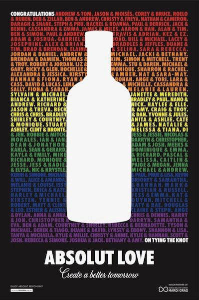 absolut celebrates australian marriage equality in ‘absolute love