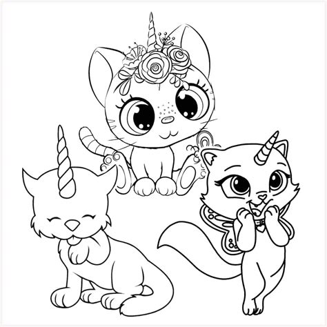 simple dog cat coloring pages