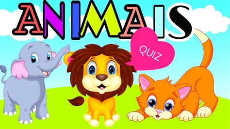 quiz para crianÇas qual o nome dos animais educativo ‐vídeo infantil