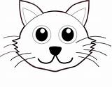 Cat Face Drawing Cartoon Coloring Clipart Colouring Faces Kitten Line Clip Pages Draw Cats Cute Sheet Cartoons Cool Animal Cliparts sketch template