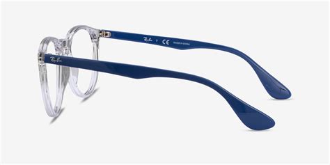 ray ban rb7046 round clear blue frame glasses for women eyebuydirect