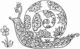 Snail Mandalas Welshpixie Schnecken Caracol Malvorlagen Erwachsene Ausmalen Doodles sketch template