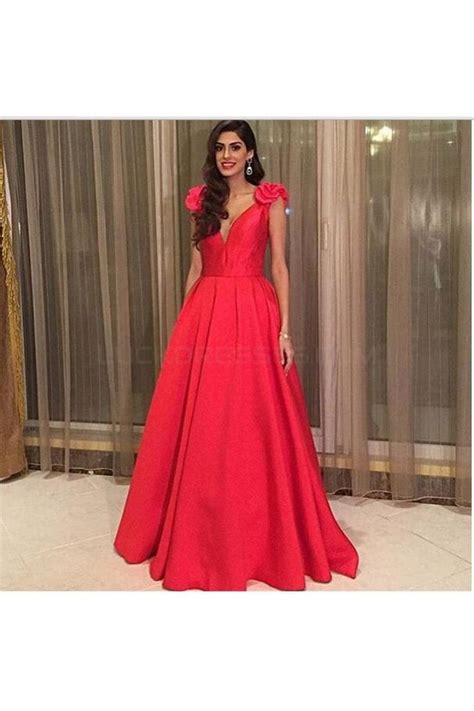 long red  neck prom formal evening party dresses  dresses evening party dress