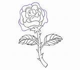Rose Draw Drawing Stem Thorns Easy Curved Shade Steps Step Paintingvalley Guides Few Drawings Petals Getdrawings sketch template