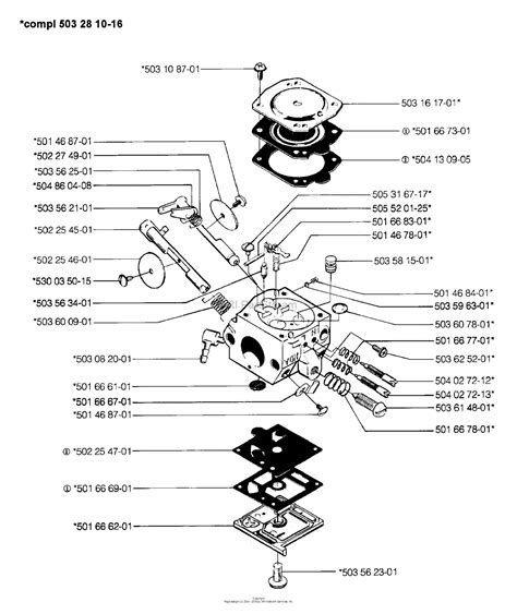 husqvarna  ps   parts diagram  carburetor parts walbro hda