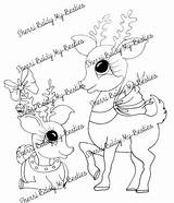Magical Winter Baldy Reindeer Sherri Digi Besties Stamp Instant Artist sketch template